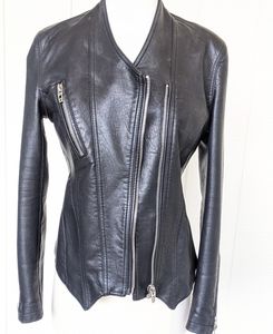Black Blank NYC Vegan Leather Moto jacket S small